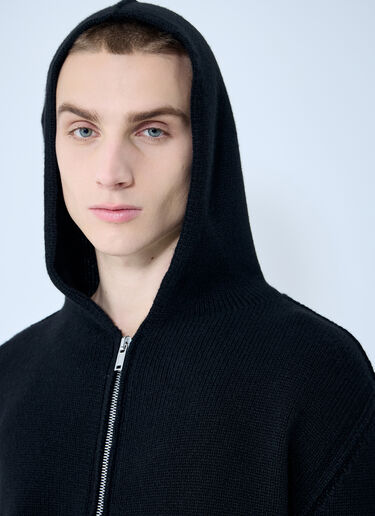 Rick Owens Cashmere Zip-Up Sweater Black ric0159024