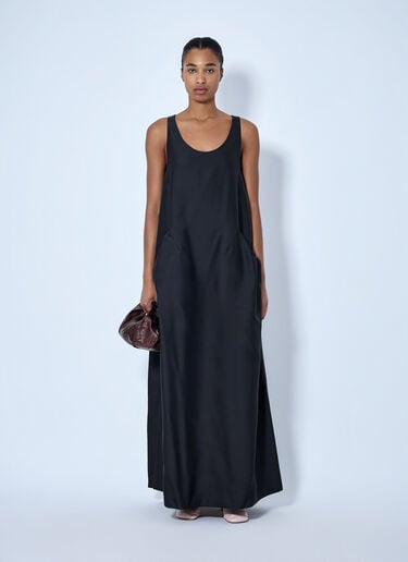 LN-CC® - Dries Van Noten: Drazero 羊毛和真丝混纺长裙 - 黑色 Dries Van Noten Drazero 羊毛和真丝混纺长裙 黑色 dvn0264026