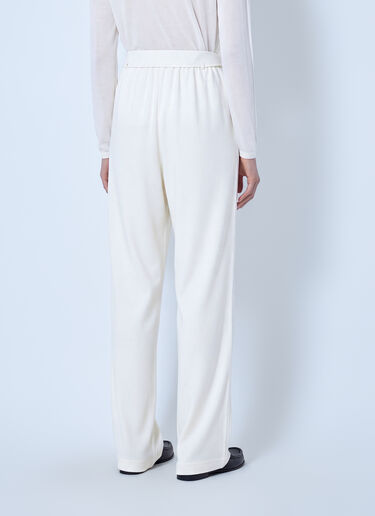 LN-CC® - Max Mara: Drawstring Wide-Leg Trousers - White Max Mara Drawstring Wide-Leg Trousers White max0266050