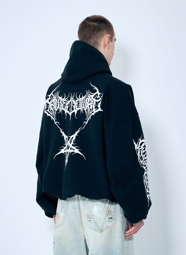 Vetements Death Metal Cropped Hooded Sweatshirt Black vet0160004