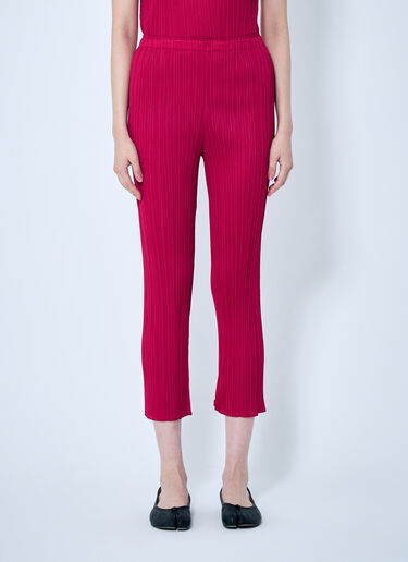 Pleats Please Issey Miyake Tapered Pleated Pants Red plp0259019