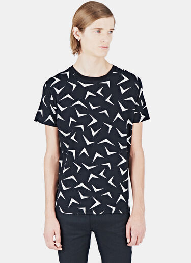 Saint Laurent Boomerang Print T-Shirt Black sla0122032