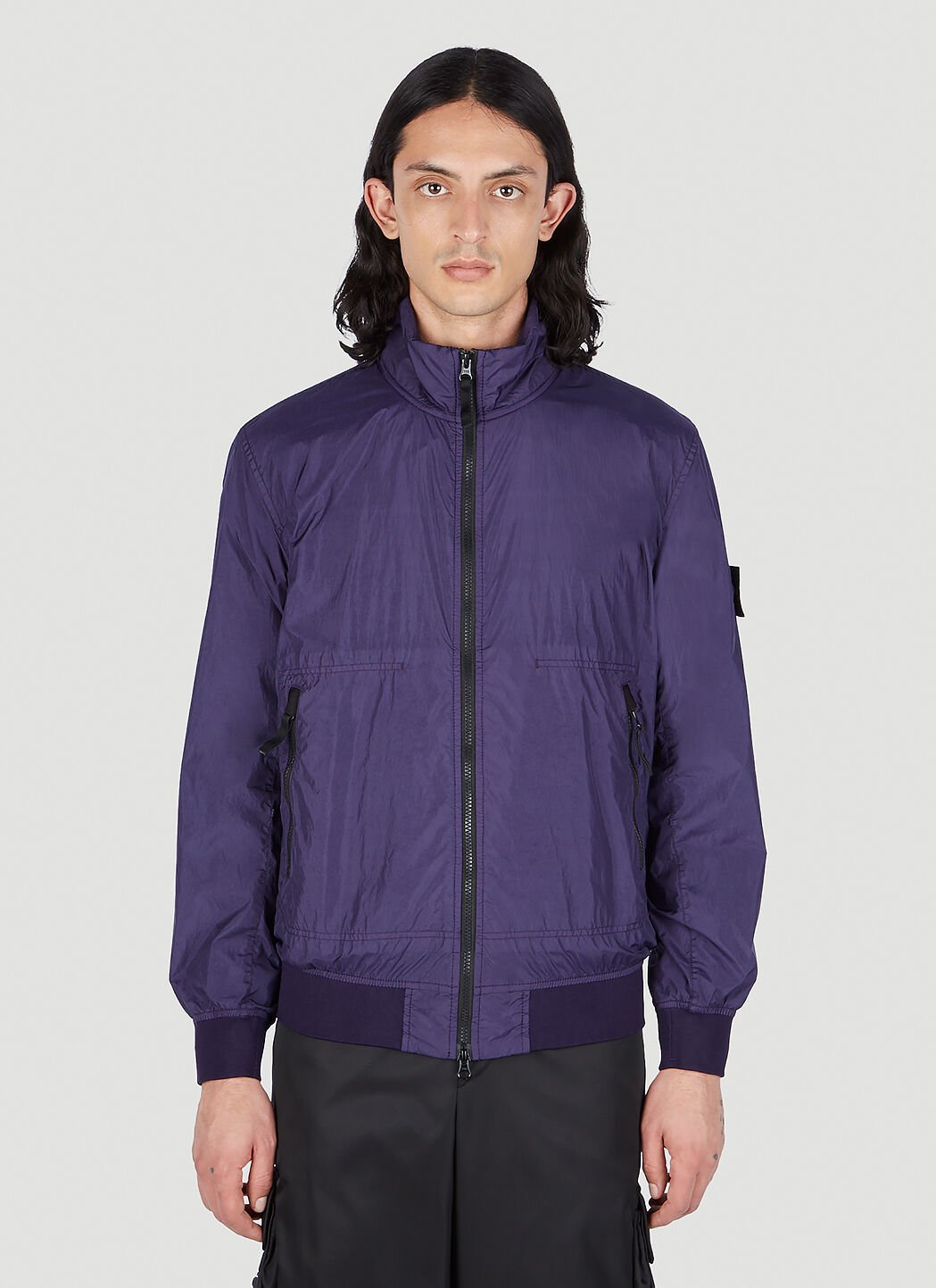 Stone Island Men s Relaxed Compass Patch Jacket in Navy LN CC