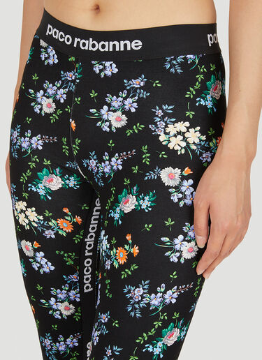 Rabanne Floral Print Leggings Black pac0250035