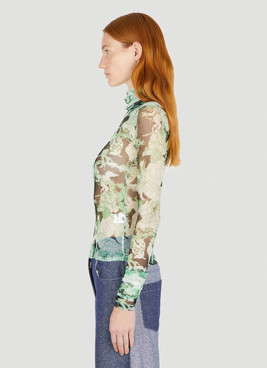 Graphic Mesh Long Sleeve Top Marco Rambaldi Graphic Mesh Long Sleeve Top Green mra0250014