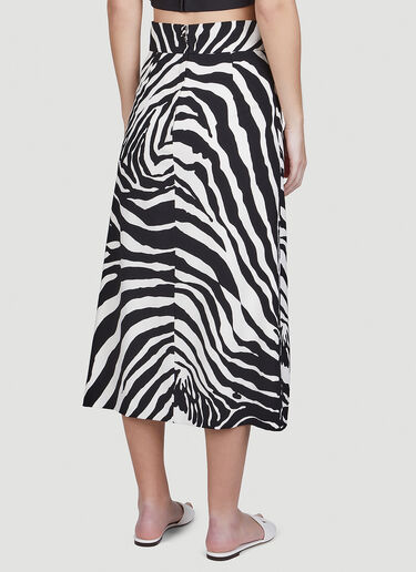 Dolce & Gabbana Zebra Print Midi Skirt Black dol0249003