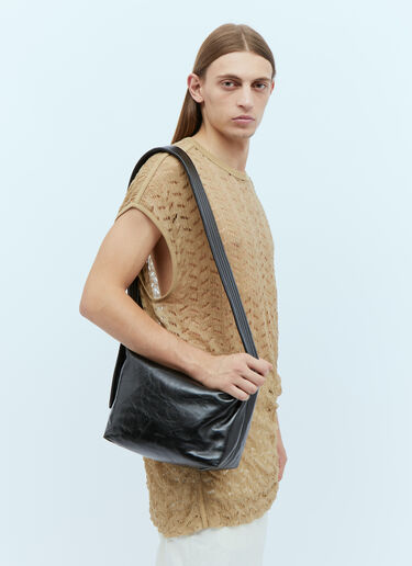 Jil Sander キルティングレザークロスボディバッグ ブラック jil0154009