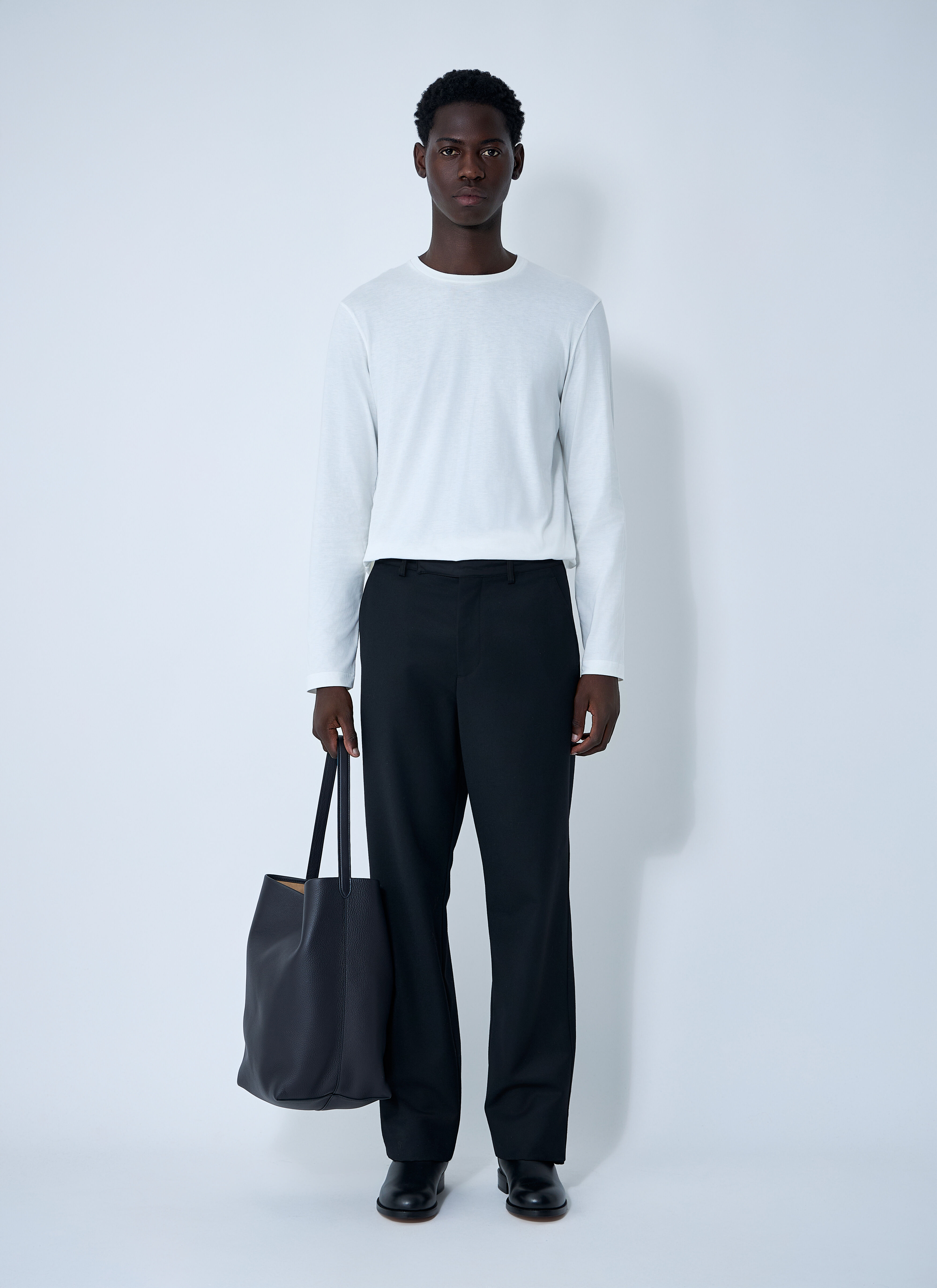 The Row Men's' Leon Long Sleeve T-Shirt in White | LN-CC®