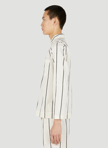 Tekla Striped Classic Pyjama Shirt White tek0351022