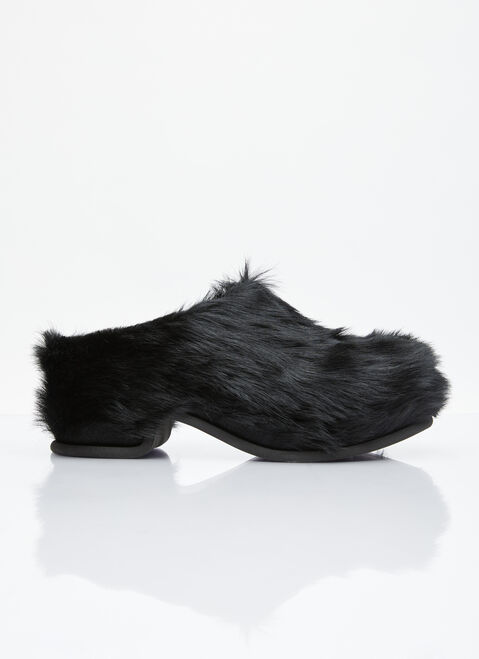 Buffalo Source x Herrensauna Ponyhair Clogs Black bsh0155002