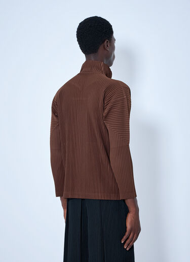 Homme Plissé Issey Miyake プリーツジップアップジャケット ブラウン hmp0165007