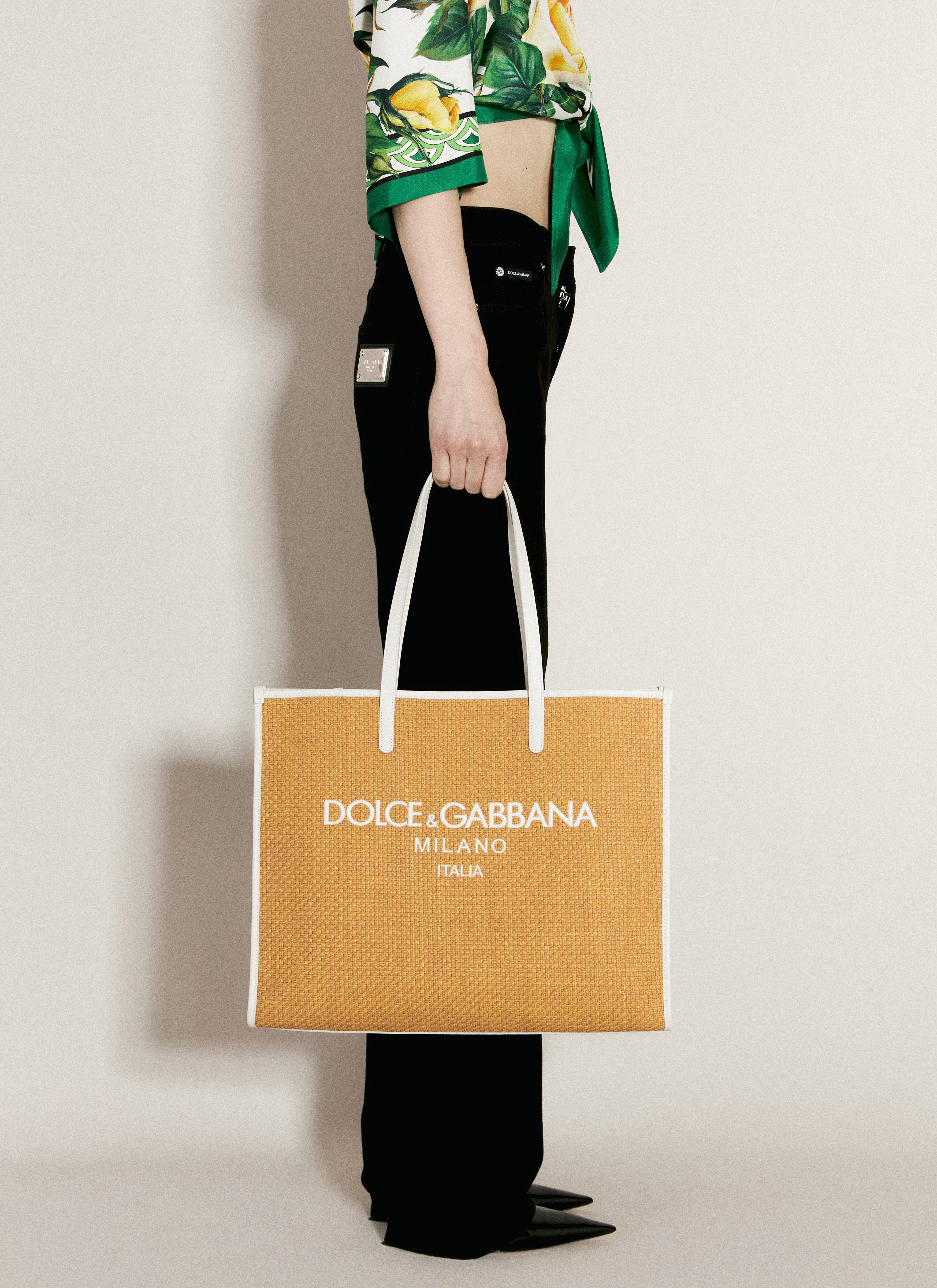 Dolce & Gabbana ラージロゴトートバッグ イエロー dol0255015