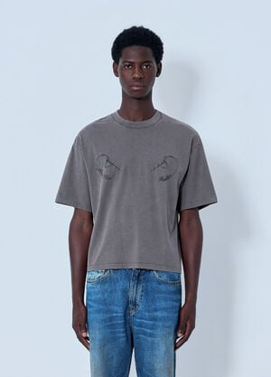 Jean Paul Gaultier Printed Cotton Jersey T-Shirt Grey jpg0164006