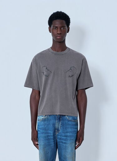 Printed Cotton Jersey T-Shirt Jean Paul Gaultier Printed Cotton Jersey T-Shirt Grey jpg0164006