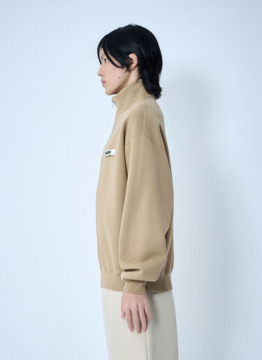 Jacquemus Le Camionneur Gros Grain Zip Sweatshirt Beige jac0164026