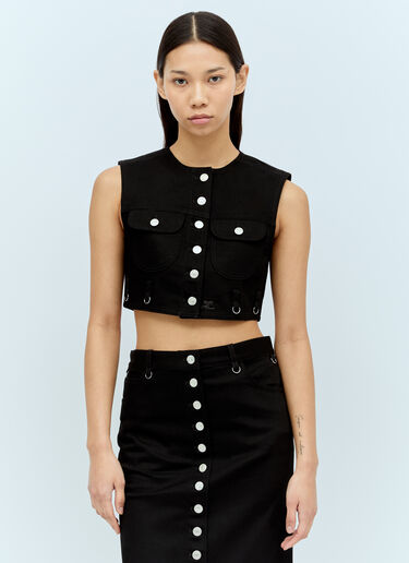 Courrèges Multiflex 牛仔短背心  黑色 cou0255006