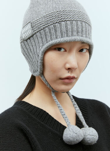 Miu Miu Wool And Cashmere Beanie Grey miu0254047