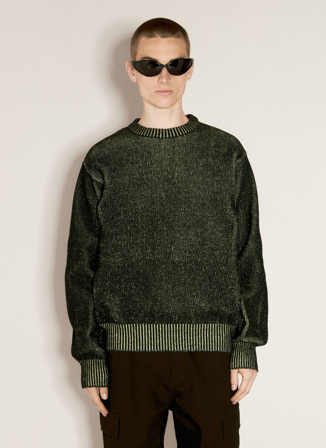 Shop Gr10k Aimless Compact Knit Sweater In Green