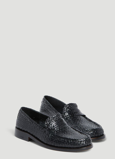 Marni Woven Leather Bambi Loafers Black mni0255025