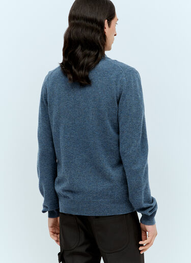 Comme Des Garçons PLAY Wool Knit Cardigan Blue cpl0356009