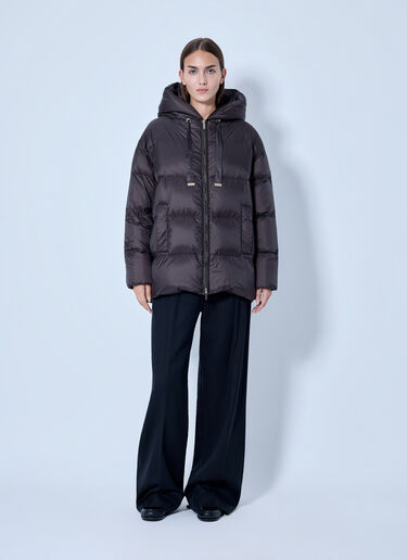 LN-CC® - Max Mara: Hooded Puffer Jacket - Dark Brown Max Mara Hooded Puffer Jacket Dark Brown max0266158