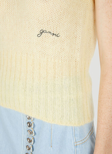 GANNI Script Logo Sleeveless Sweater Yellow gan0249017