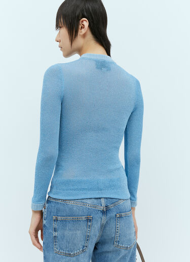 Gucci Extra Frine Lamé Knit Top Blue guc0255024