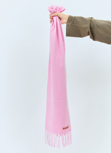 Acne Studios Skinny Fringe Wool Scarf Pink acn0257030