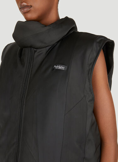 PROTOTYPES Tie Puffer Sleeveless Jacket Black typ0350001
