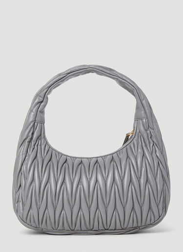 Miu Miu Wander Matelassé Hobo Bag Grey miu0252076