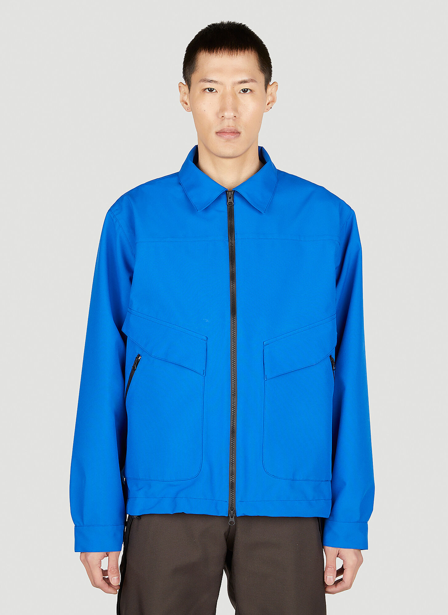 Shop Gr10k Boisson Shirt Jacket In Blue