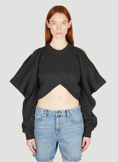 Inverted Cropped Sweater Alexander Wang Inverted Cropped Sweater Black awg0251005