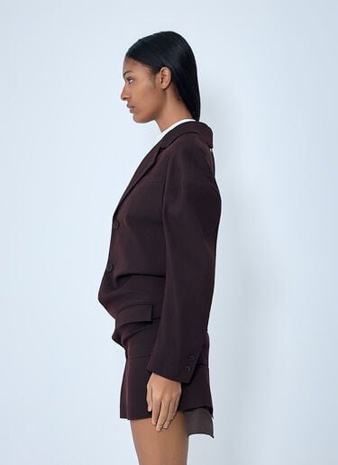 Issey Miyake Tailored Blazer Mini Dress Brown ism0263003