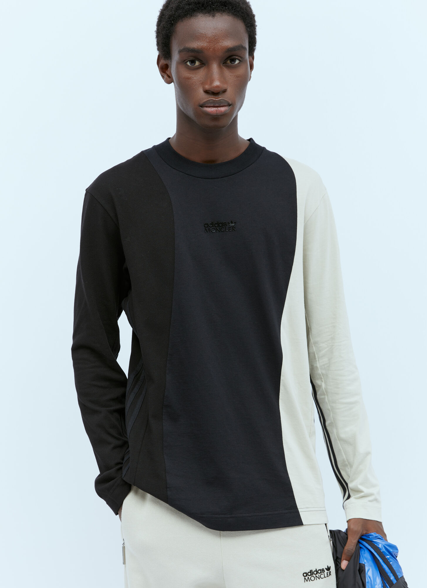 MONCLER X ADIDAS ORIGINALS COLOUR-BLOCK LONG SLEEVE T-SHIRT 