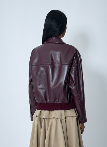 Leather Blouson Jacket Bottega Veneta Leather Blouson Jacket Burgundy bov0262040