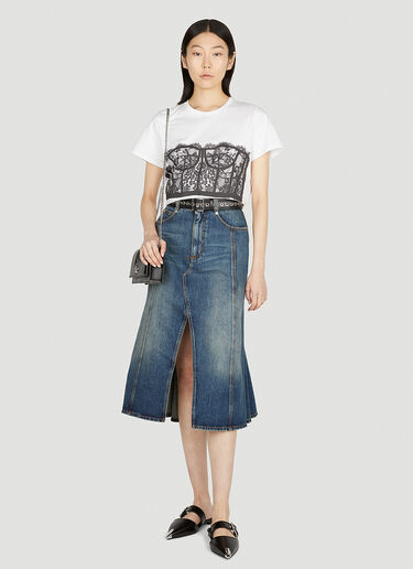 Bustier Print T-Shirt Alexander McQueen Bustier Print T-Shirt White amq0251041