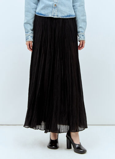 TOTEME Crinkled Plissé Skirt Black tot0257017