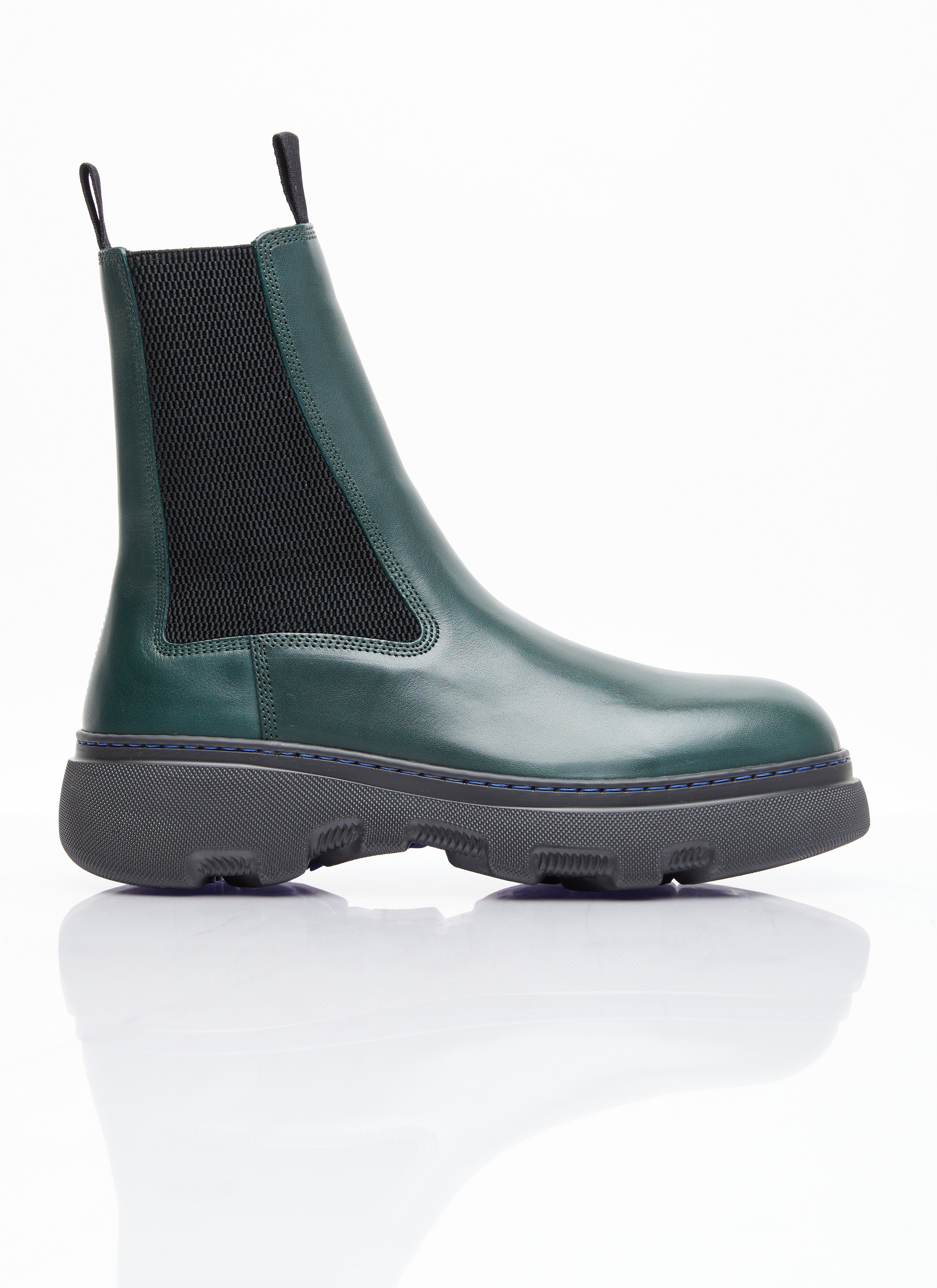 Burberry Leather Creeper Chelsea Boots Green bur0155040