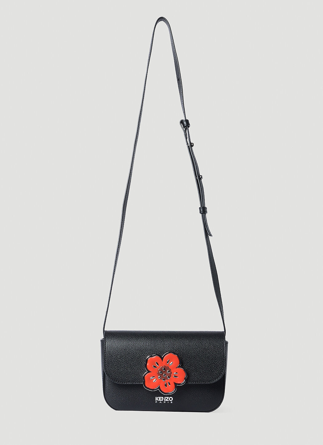 Kenzo Boke Flower Leather Shoulder Bag en Black LN CC