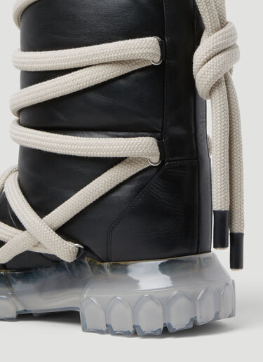 Rick Owens Lunar Tractor Padded Leather Boots Black ric0253031