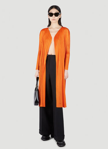 Pleats Please Issey Miyake 长款褶裥开衫 橙色 plp0251015