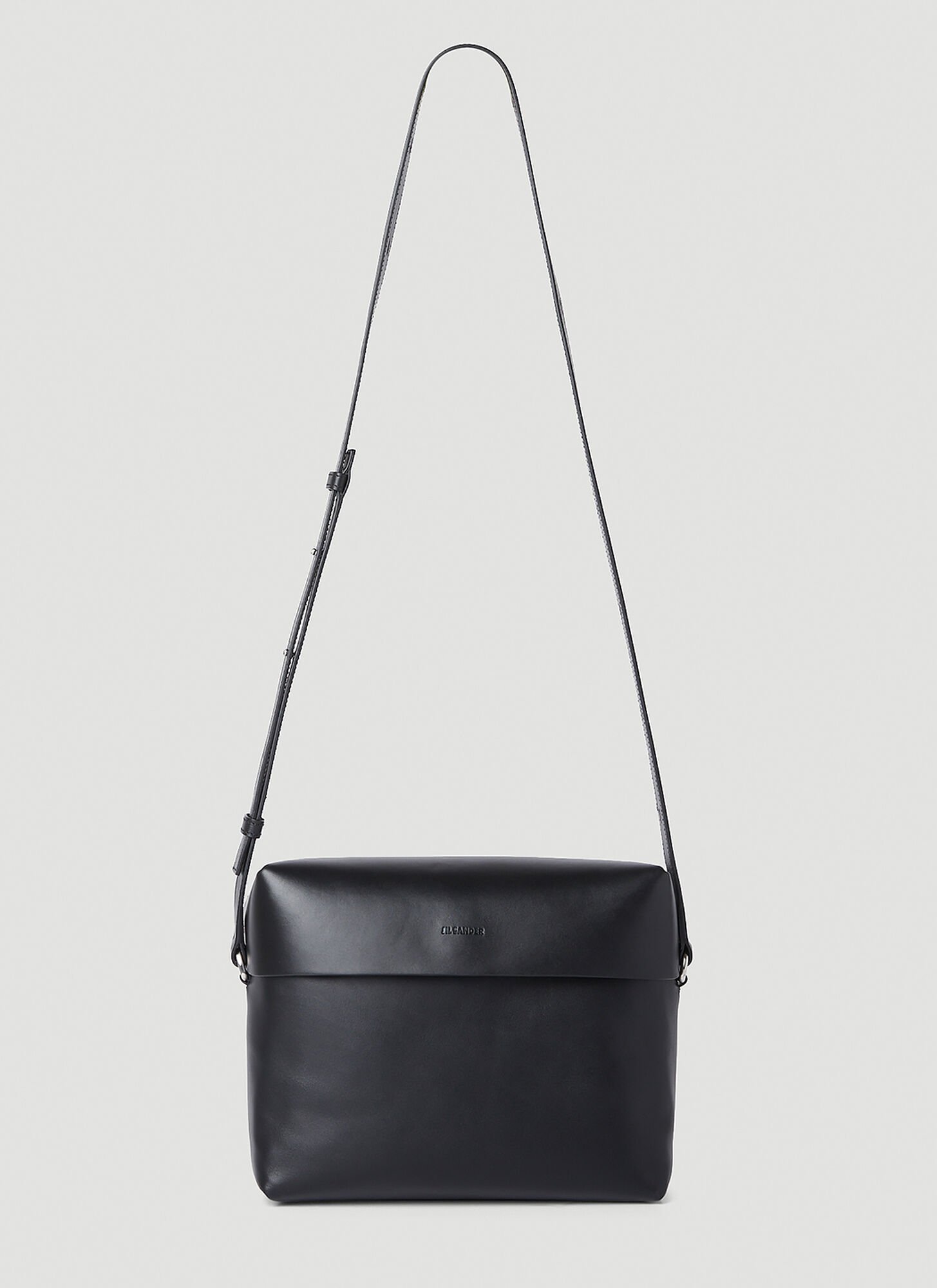 Jil Sander Lid Shoulder Bag In Black