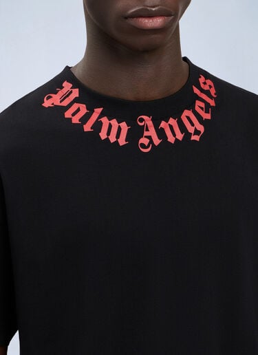 Palm Angels Neck Logo T-Shirt Black pma0164087