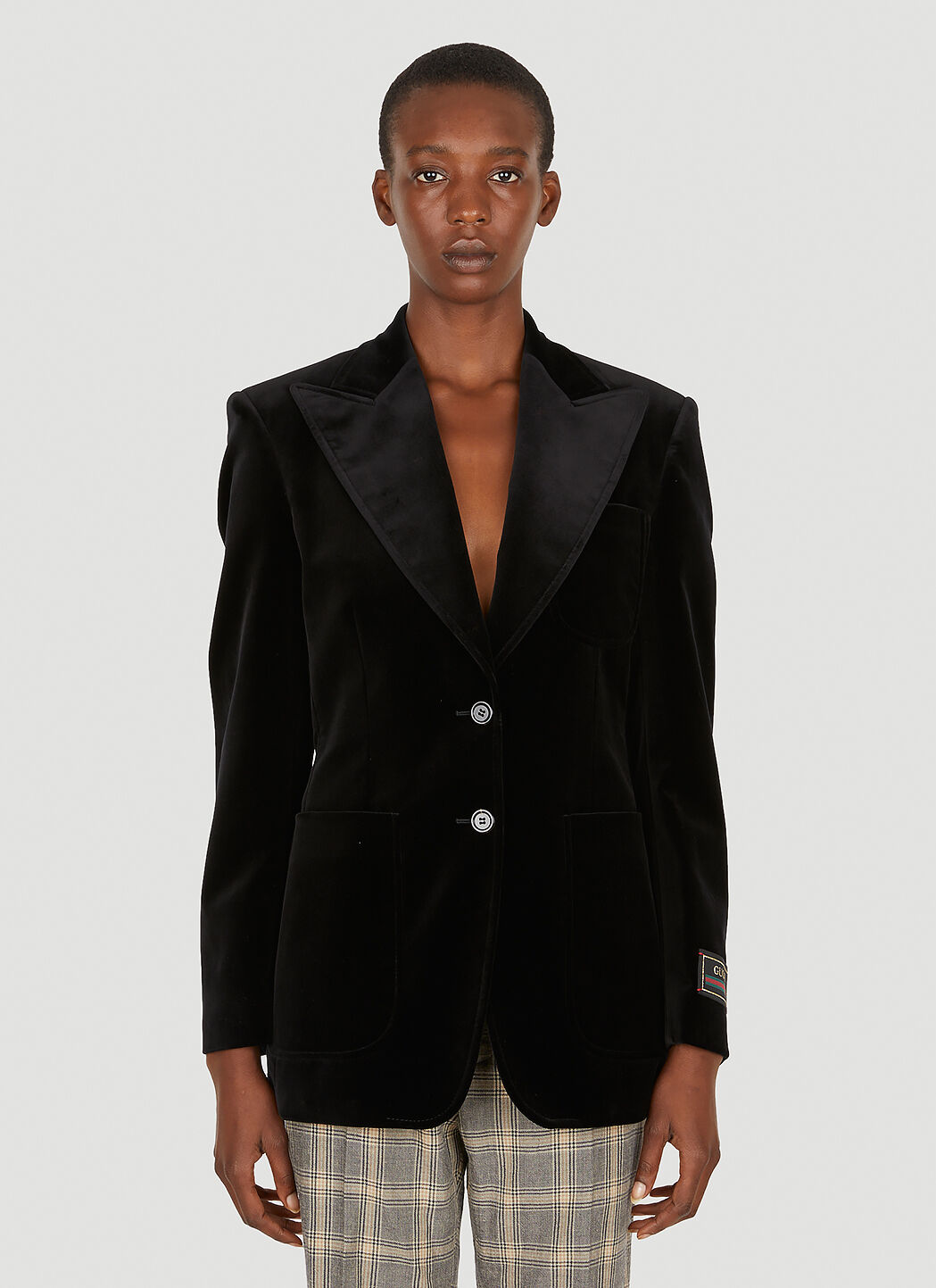 Gucci black velvet blazer online