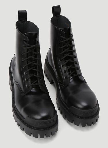 Balenciaga Strike 20MM Lace-Up Boots Black bal0243043