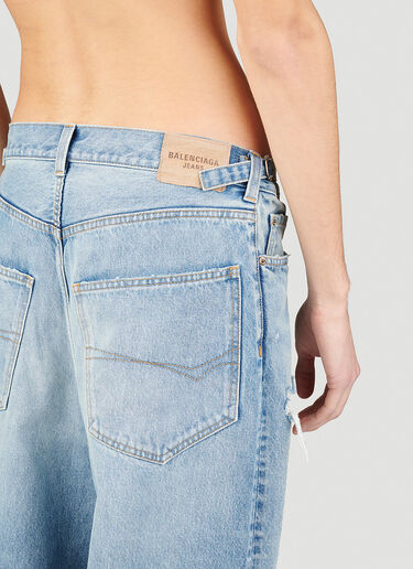 Balenciaga Destroyed Baggy Jeans Blue bal0353002