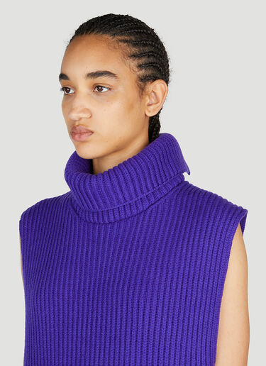 Jil Sander High Neck Sleeveless Sweater Blue jil0253014