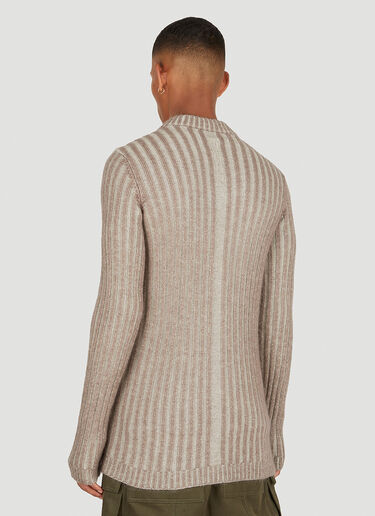 Rick Owens Ribbed V-Neck Sweater Brown ric0149024