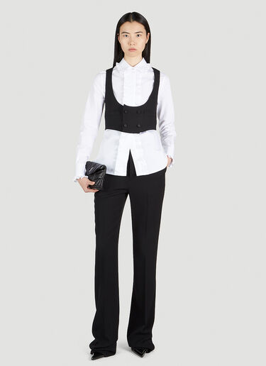 Saint Laurent 더블 브레스티드 크롭 웨이스트코트 블랙 sla0251034