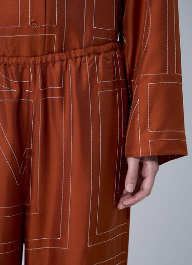 TOTEME Monogram Silk Pants Orange tot0261019